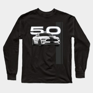 FORD MUSTANG GT WHITE 5.0 V8 Long Sleeve T-Shirt